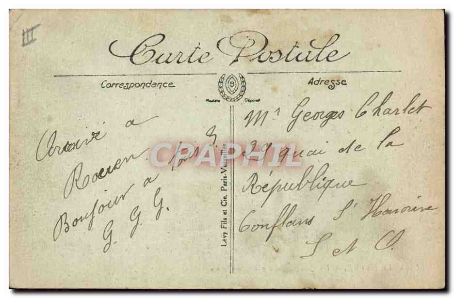 Le Havre — Un Quatre-Mâts entre les Jetées — I.L. n°104 — Reverso
