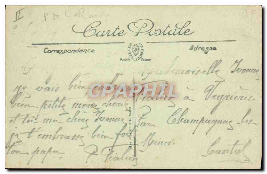 Calais — Trois-Mâts en pleine Mer — LL. — Éditeur LL, n° 2043 — Rückseite
