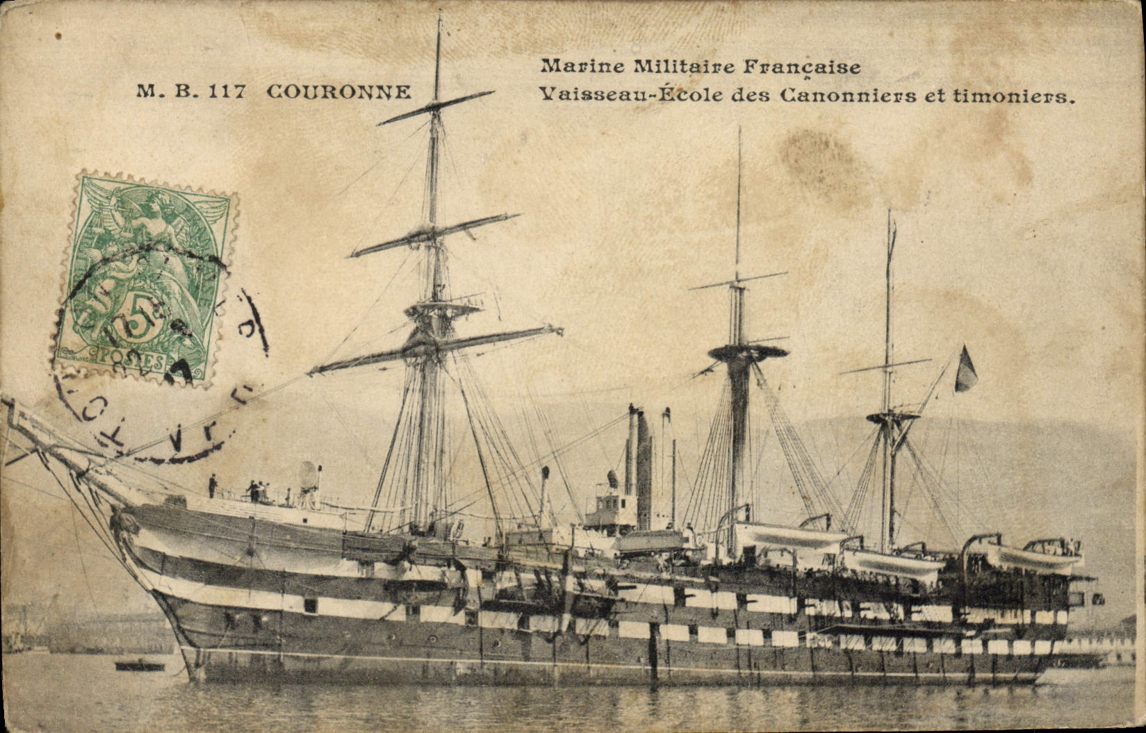 Couronne — Vaisseau-École des Canonniers et timoniers — Marine Militaire Française
