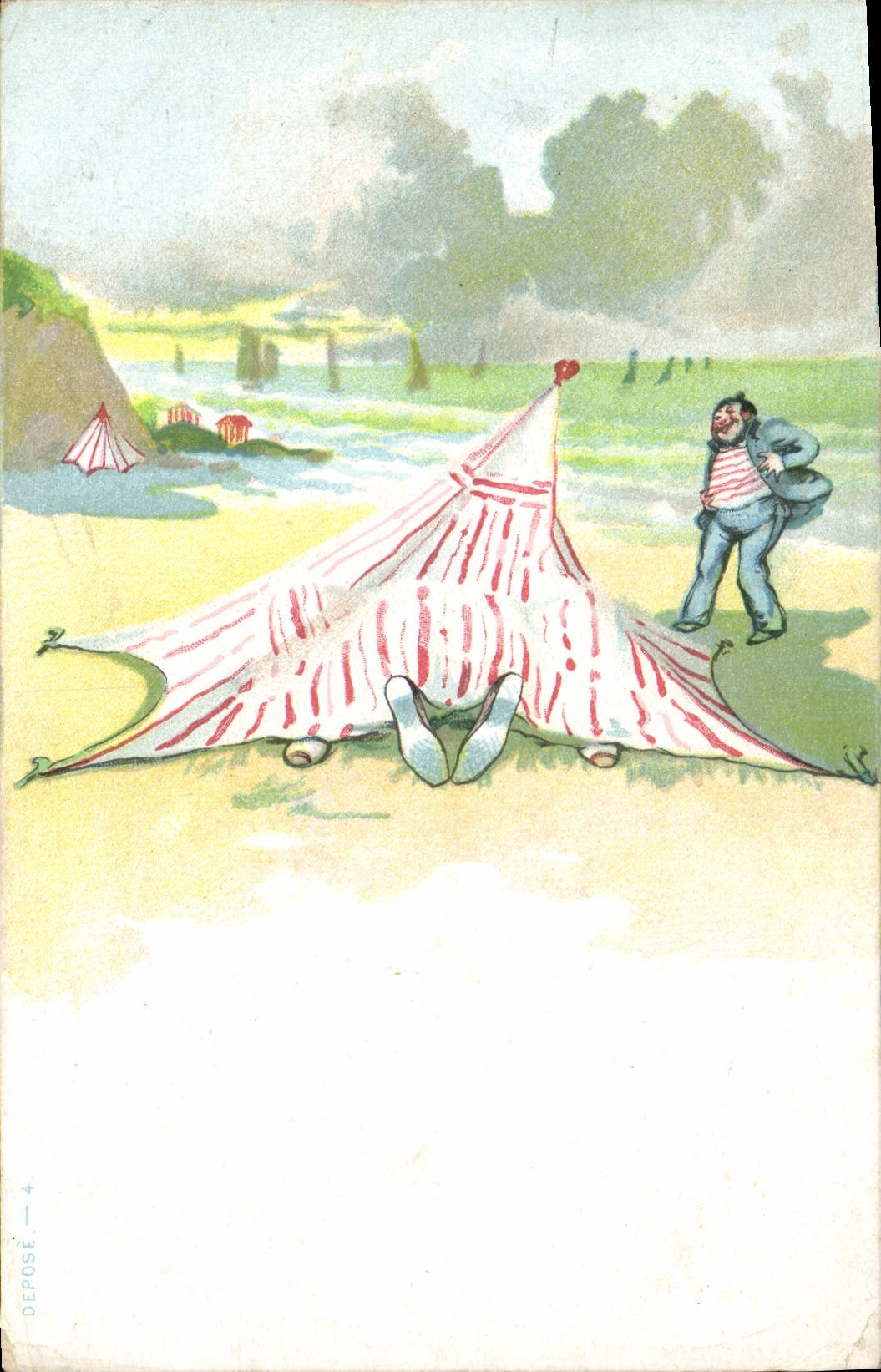 Cirque — Tente renversée sur plage — Dépose, n°4