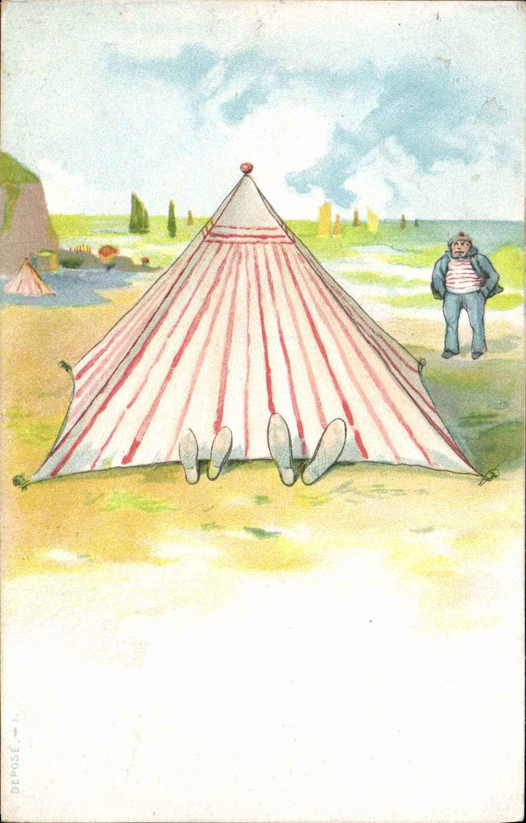 Tente de cirque — plage — Dépose