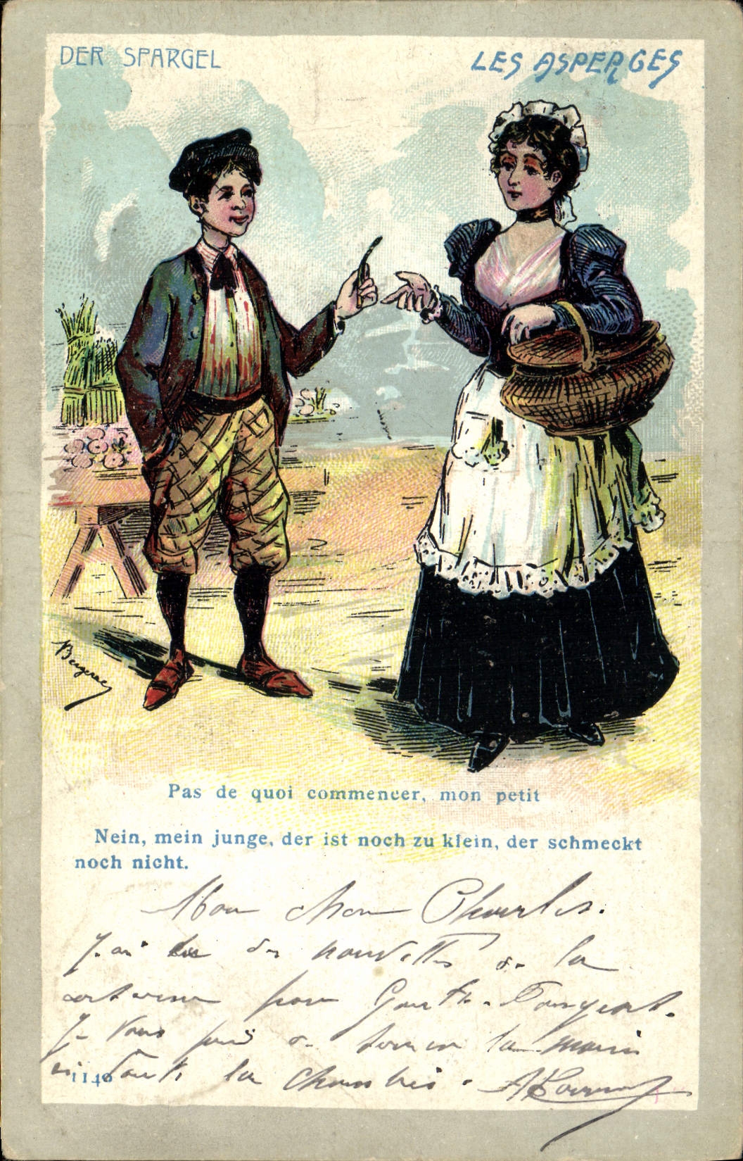 Mercato delle asparagi — Der Spargel — editore Bregue, n°1140