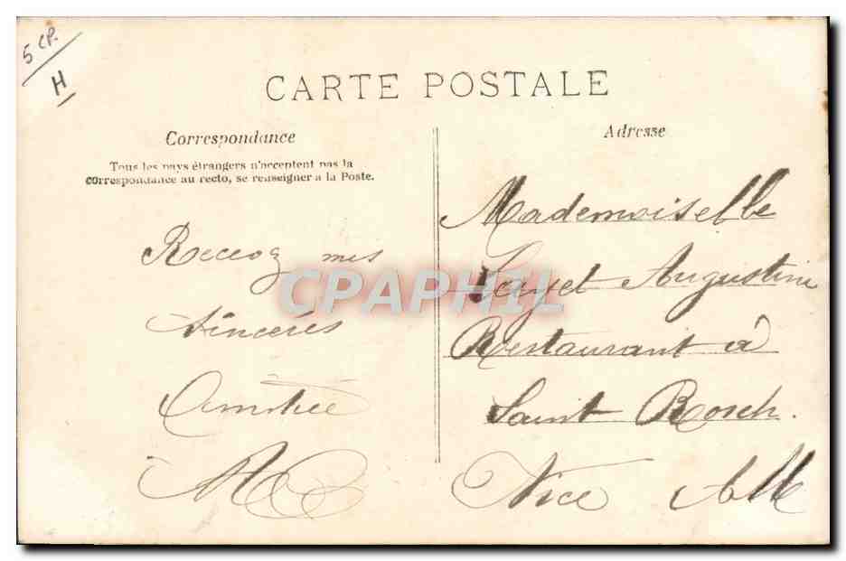 Femme en train d'entortiller un doigt — M.E. PARIS — n° B. — Verso
