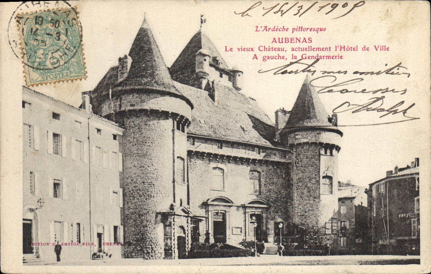Aubenas — Das alte Schloss, heute Rathaus — Edition G. Artige Fils, Aubenas
