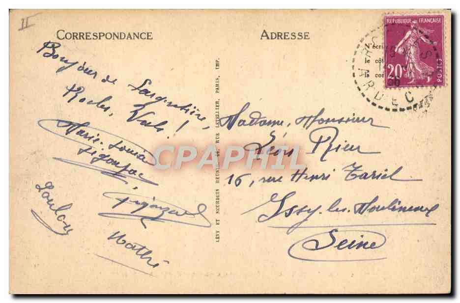 Largentière - Panorama über die Gendarmerie - LL — Rückseite