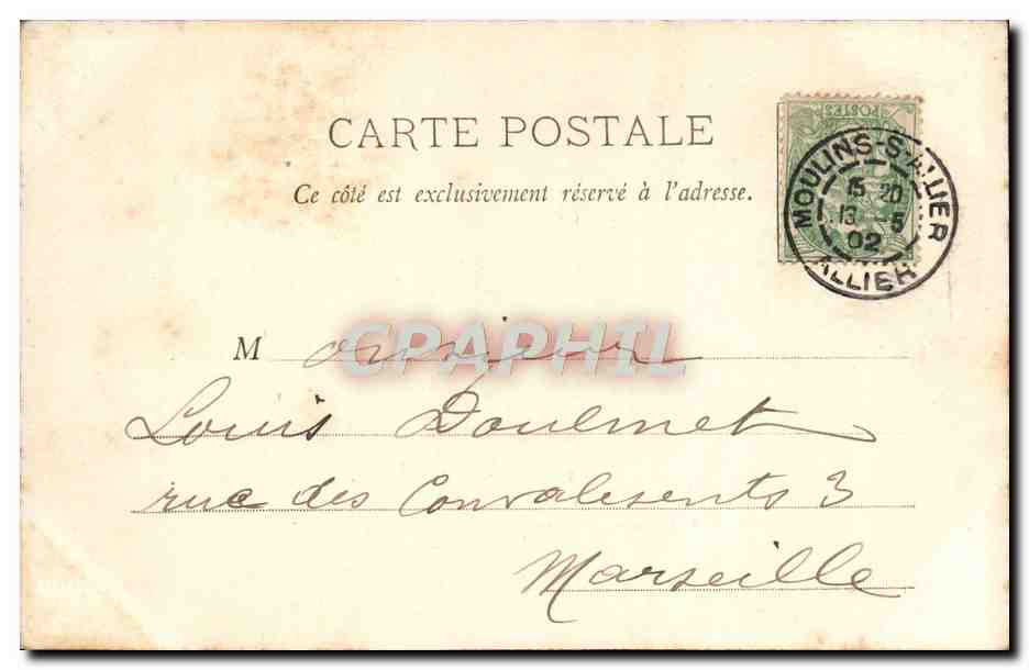 CPA Moulins Pavillon de la Gendarmerie — Verso