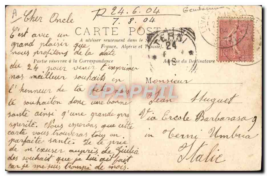 CPA Levallois-Perret Gendarmerie — Verso