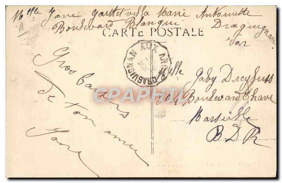 CPA Draguignan Gendarmerie — Verso