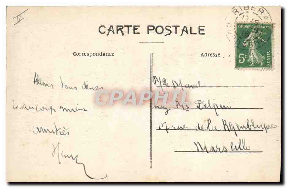 Ribérac — Place de la Gendarmerie und Monument des Mobiles — Librairie F. Réjou — Rückseite