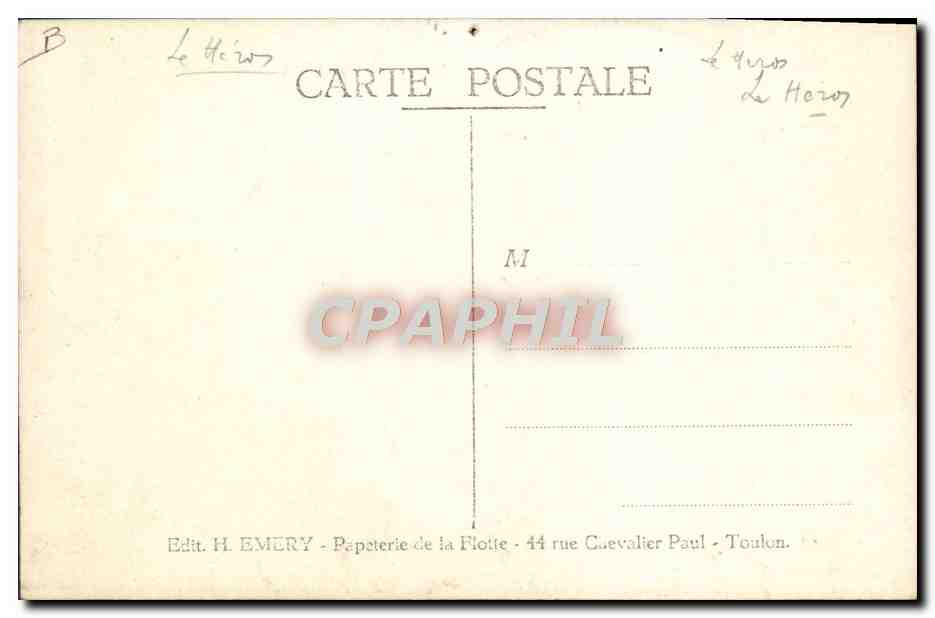 CPA Bateau Sous marin Le Heros  — Rückseite