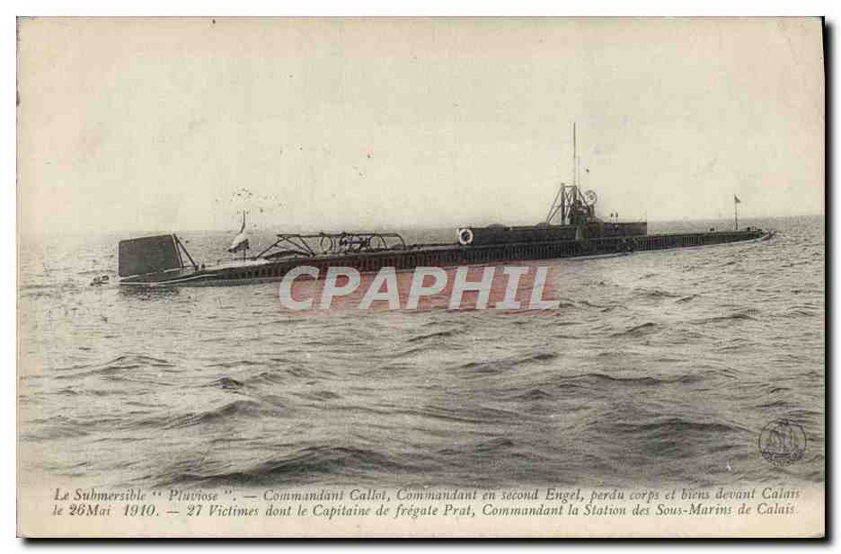 Le Submersible "Plaviose" — naufrage le 26 mai 1910 devant Calais — éditeur non identifié