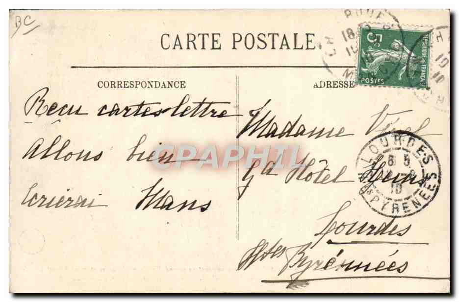 Le Submersible "Plaviose" — naufrage le 26 mai 1910 devant Calais — éditeur non identifié — Verso