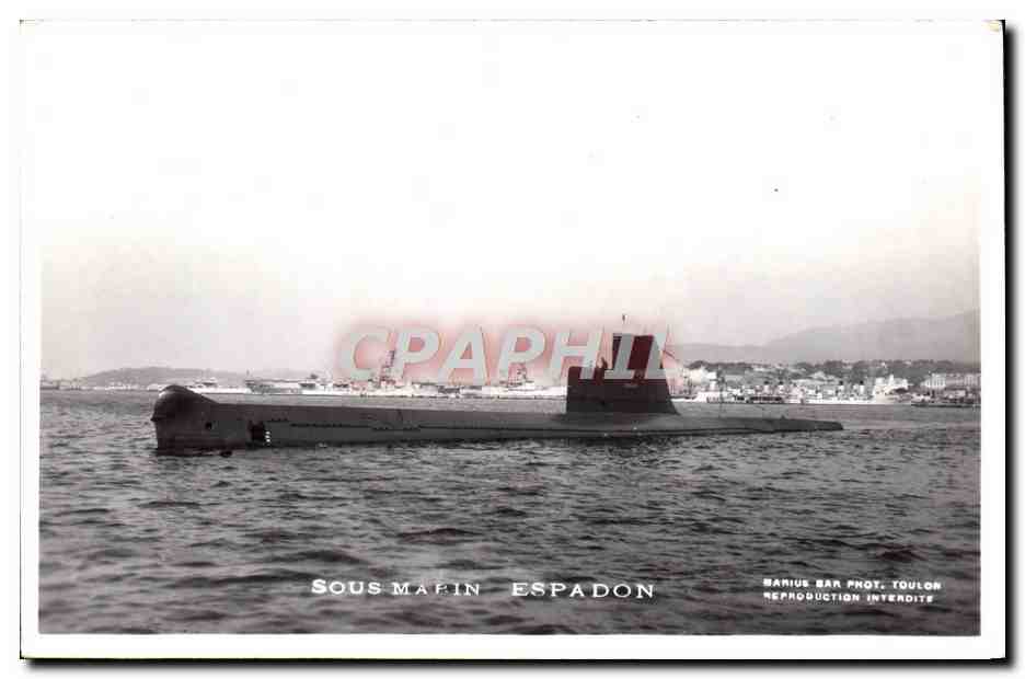 CPA Bateau Sous marin Espadon 