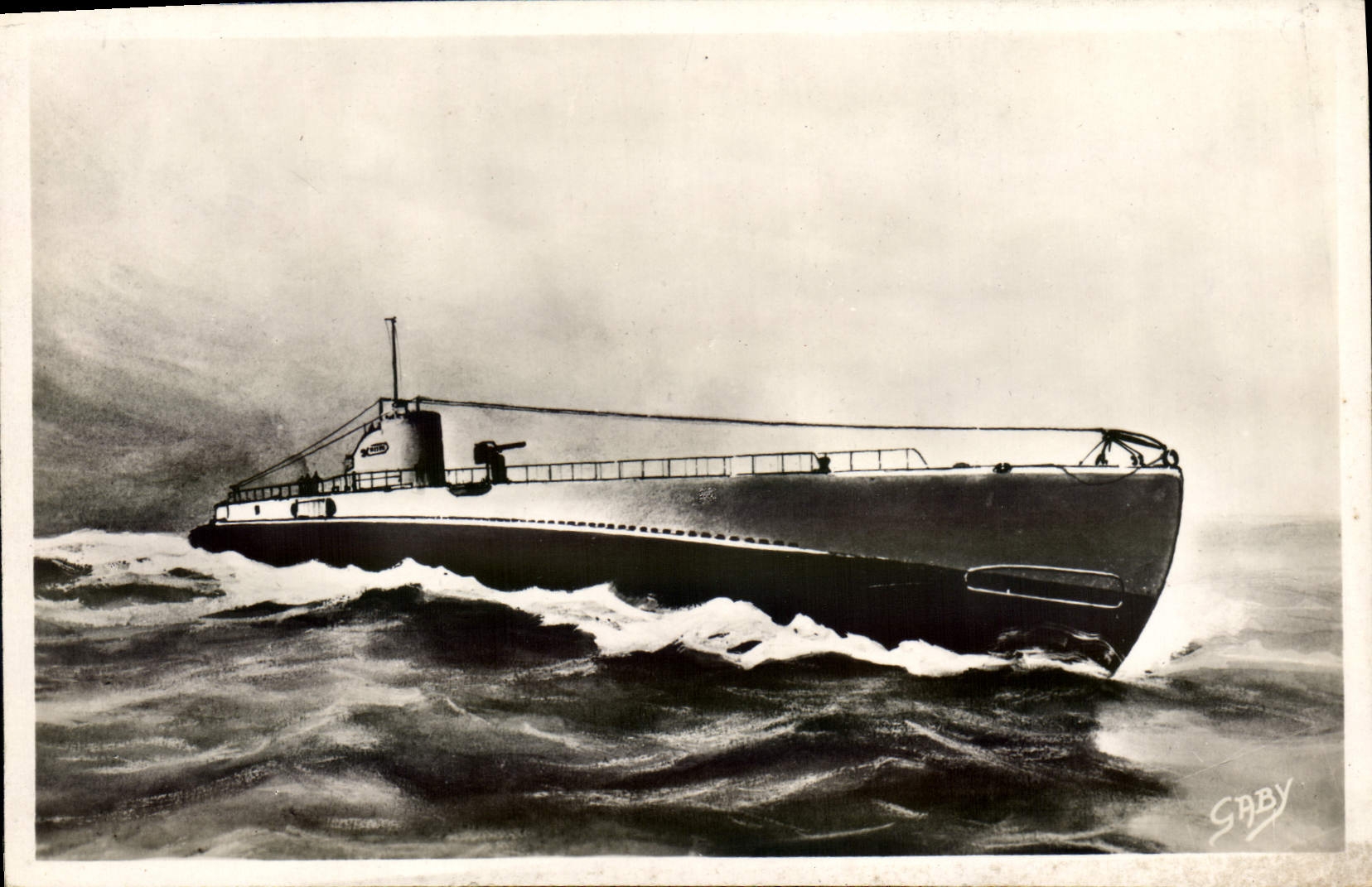 CPA Bateau Sous marin Casablanca 