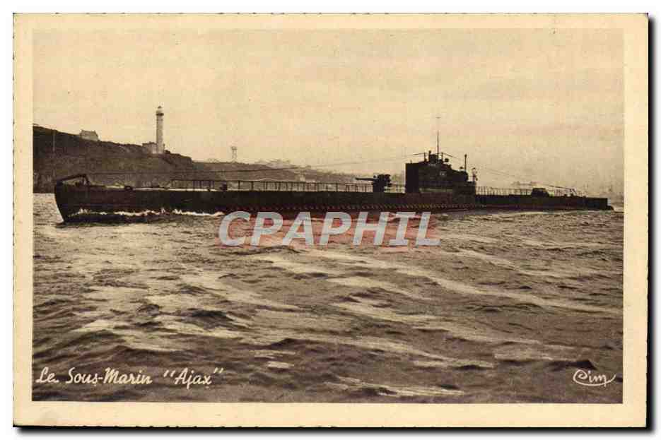 CPA Bateau Sous marin Ajax
