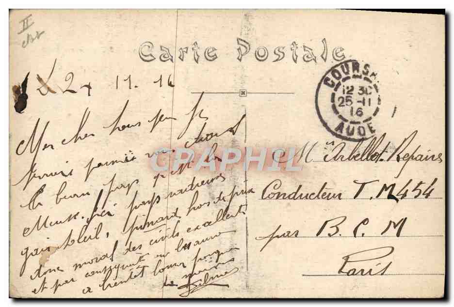CPA Beziers Le Theatre des varietes — Verso