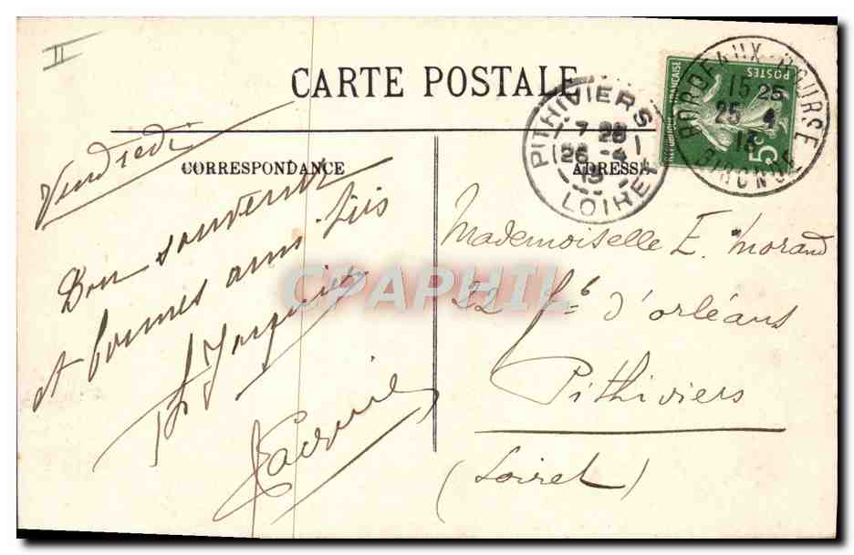 CPA Bordeaux Le grand Theatre Tramway — Verso