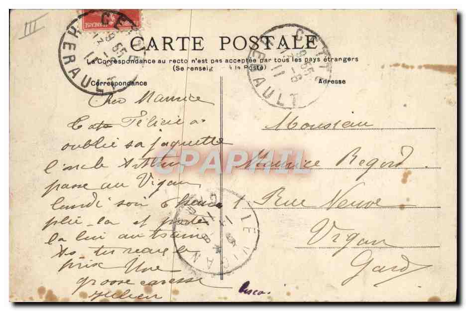 CPA Beziers Le Theatre  — Rückseite
