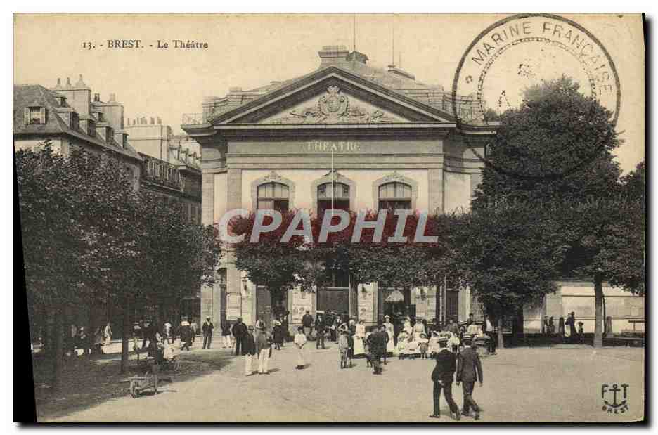 Brest - Le Théâtre — éditeur F. T. Brest, n°13 - Anverso