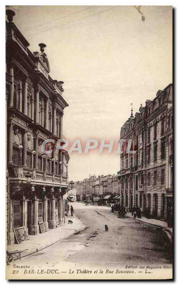 CPA Bar le Duc Le Theatre et la rue Rousseau