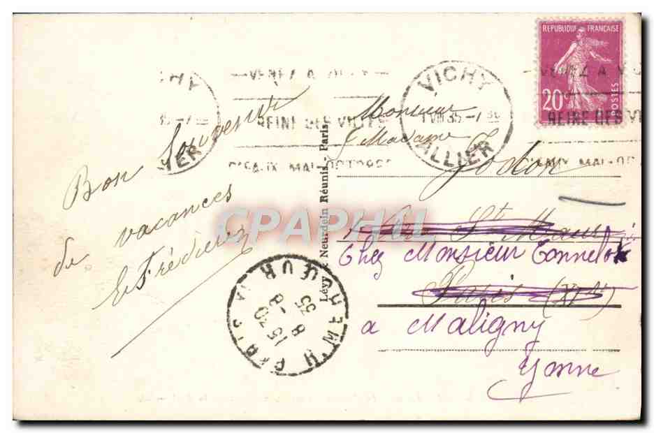 CPA Vichy Au Bord De I'Allier Embarquement Pour Le Golf — Rückseite