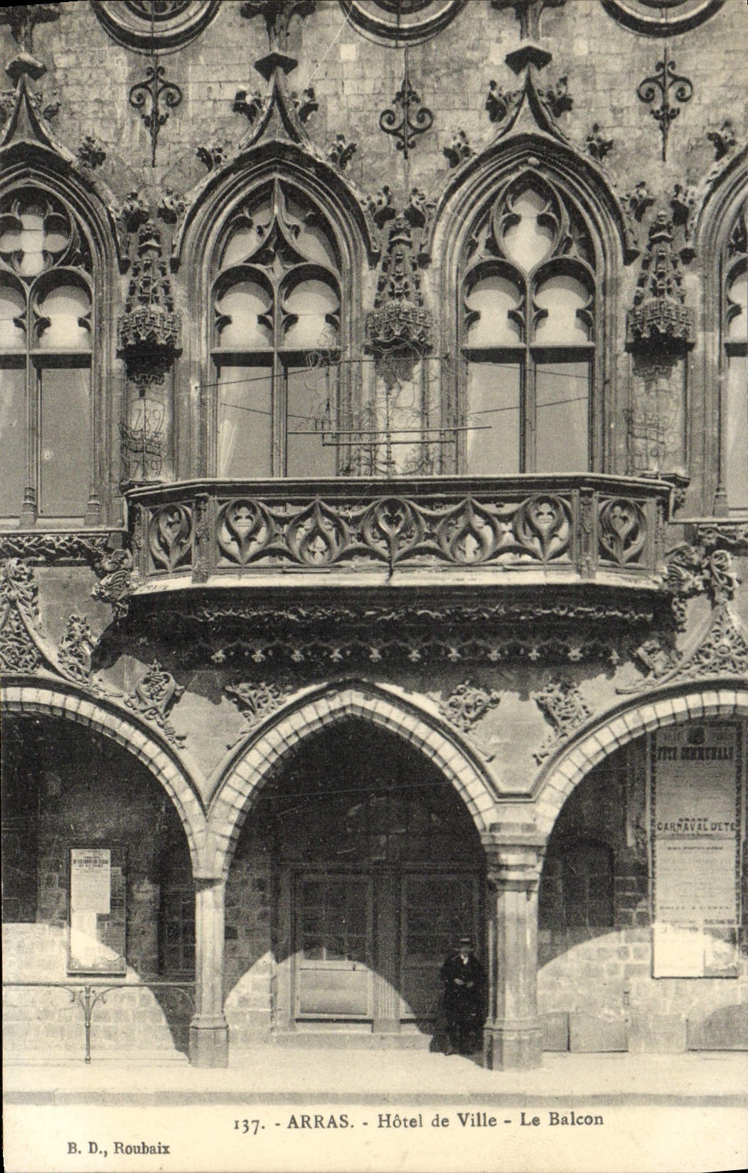 CPA Arras Hotel De Ville Le Balcon
