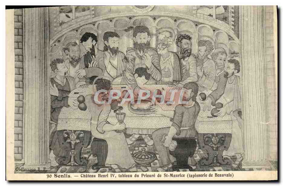 Château Henri IV — tableau du Prieuré de St-Maurice (tapisserie de Beauvais) — Collection R. F.