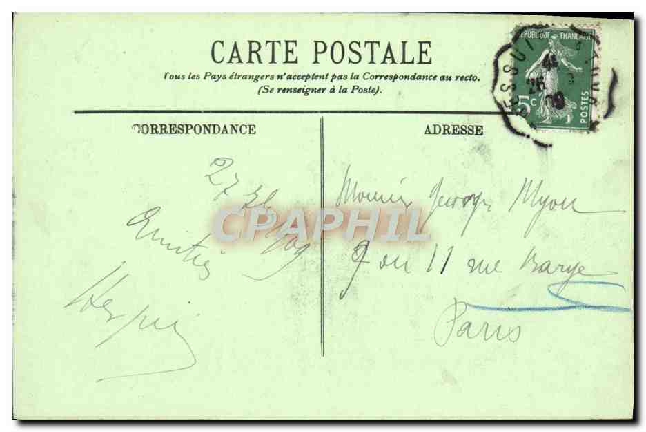 CPA Chinon Le Chateau Vu de I'lle — Rückseite