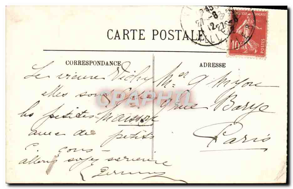 CPA Vichy Le Tour de L'Horloge — Verso