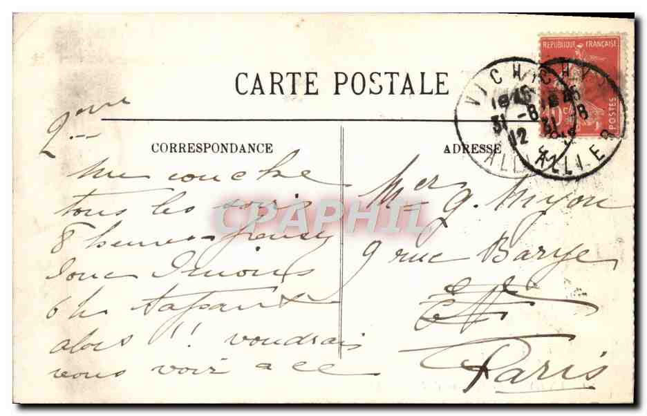 CPA Vichy Le Pont sur L'Allier — Verso