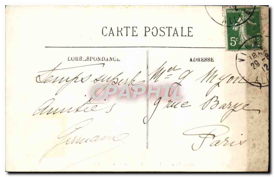 CPA Vichy Le Nouveau Parc Le chalet de l'empereur — Verso