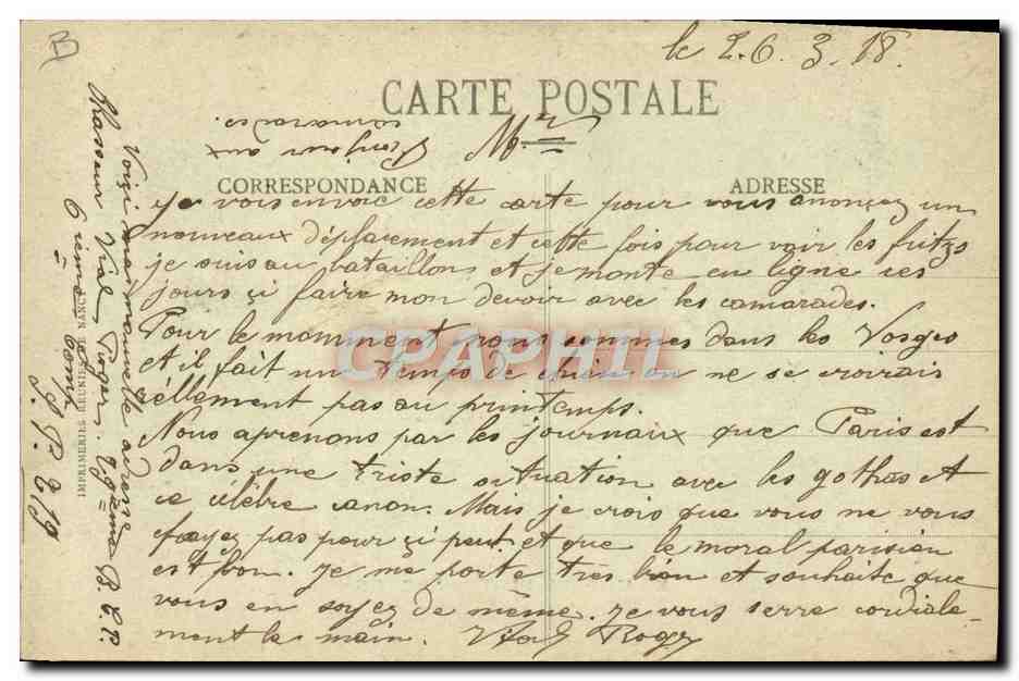 CPA Douane Douanes Vosges La Schlucht Gendarmes et douaniers allemands sur le sentier de Hohneck — Rückseite
