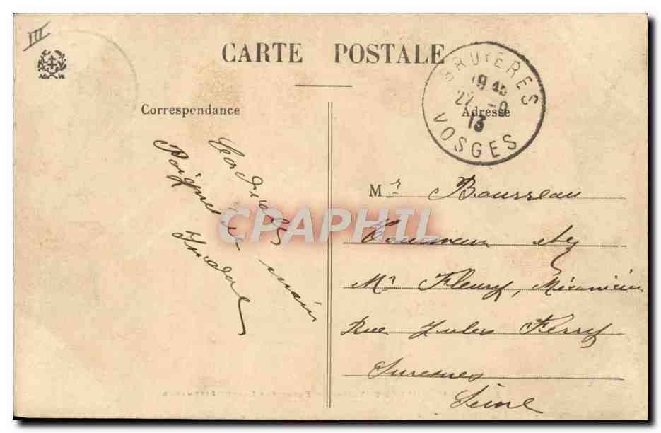 CPA Douane Douanes A la Schlucht Frontiere franco allemande — Rückseite
