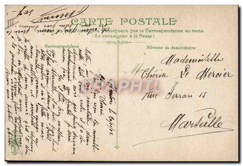 CPA Douane Douanes Menton Les Rochers rouge Frontiere italienne  — Rückseite