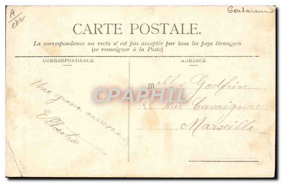 CPA Douane Douanes Au Montgenevre Frontiere des Alpes Carabiniers italiens gendarme et soldats francais Chien  — Rückseite