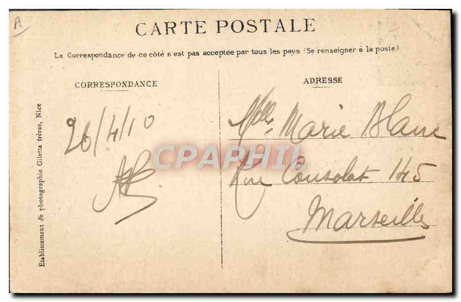 CPA Douane Douanes Menton Port St louis Frontiere Franco italienne Douaniers francais Gendarmes italiens  — Rückseite