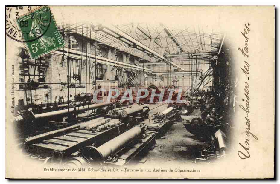 CPA Industrie Usine Etablissements de MM Schneider & Co Tournerie aux ateliers de constrictions 