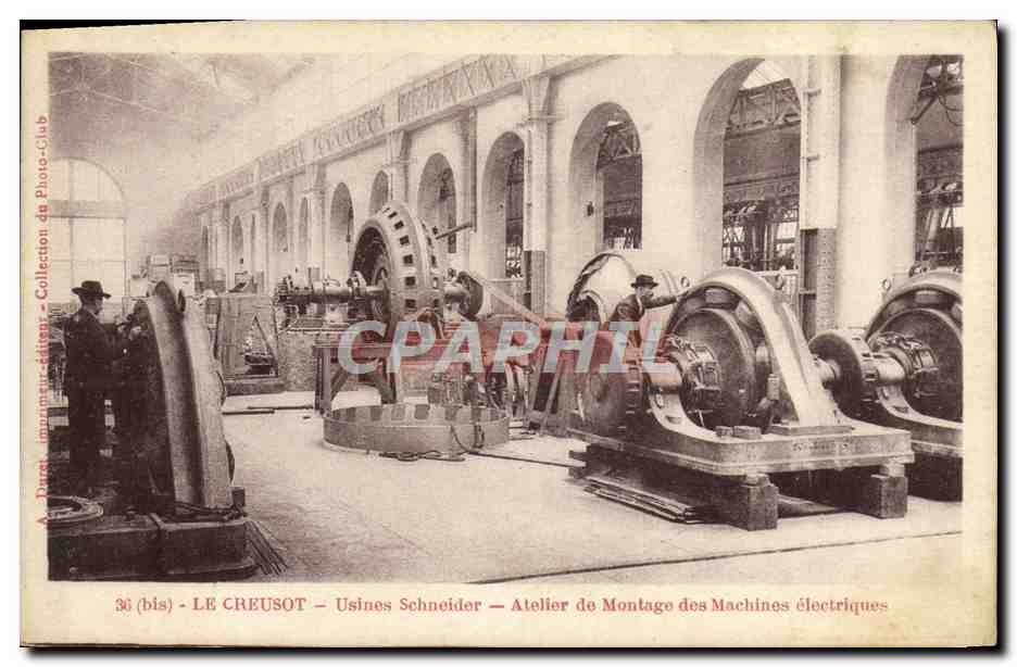 CPA Industrie Usines Schneider Atelier de montage des machines electriques