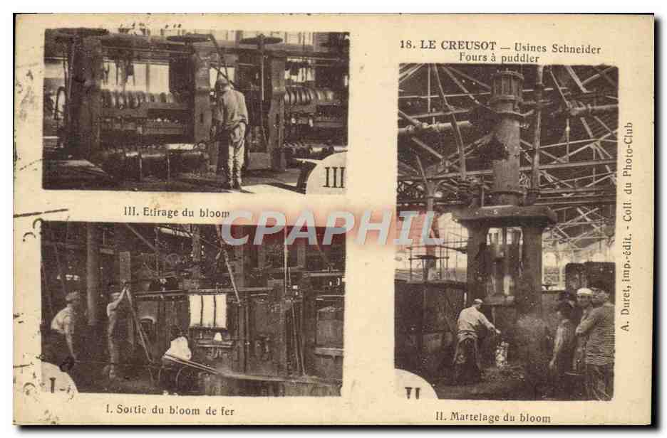 CPA Industrie Usine Le Creusot Usines Schneider Fours a puddler Bloom