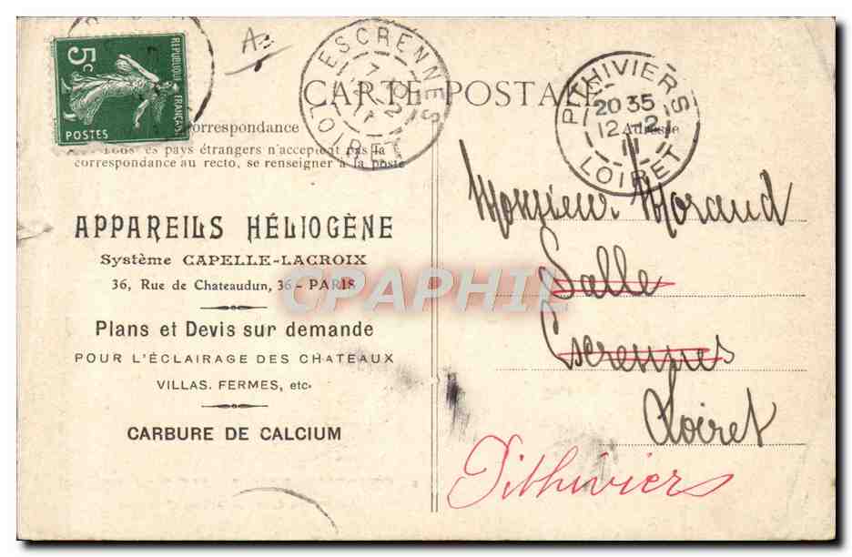 CPA Industrie Usine Compagnie universelle d'Acetylene Usine des Clavaux Vue generale  — Rückseite