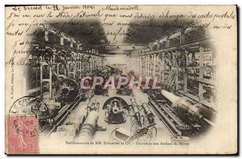 CPA Industrie Usine Etablissements de MM Schneider & Co Tournerie aux ateliers du Havre 