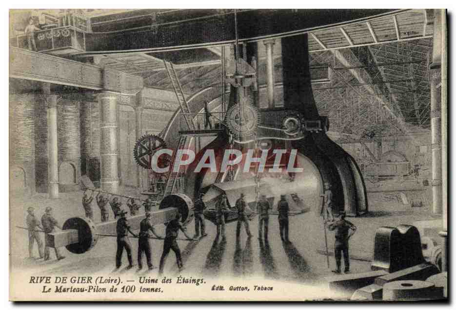 CPA Industrie Usine Rive de Gier Usine des Etaings Le marteau pilon 