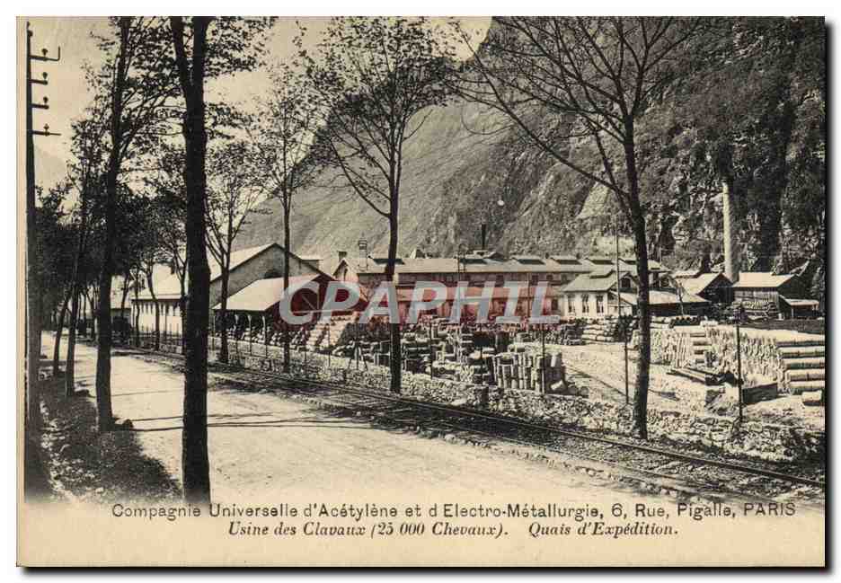 CPA Industrie Usine Compagnie universelle d'Acetylene et d'electro metallurgie Usine des Clavaux Quais d'expedition