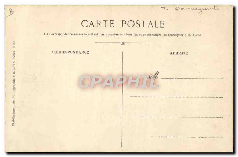 CPA Carnaval de Nice XXXVIII Char un demenagement a la cloche de bois  — Rückseite