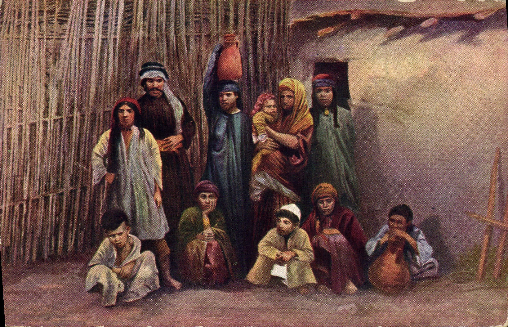 CPA Judaica Juif Family Group at Jeircho 