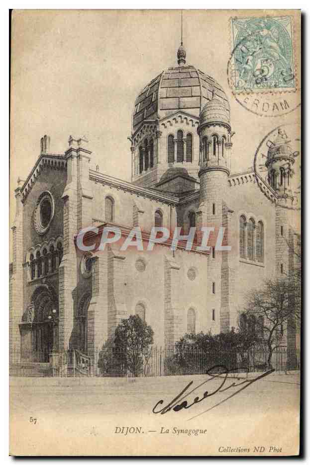 CPA Judaica Juif Dijon La synagogue