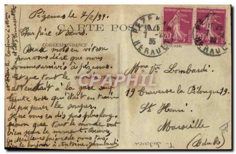 CPA Judaica Juif Pezenas Porte juiverie  — Rückseite
