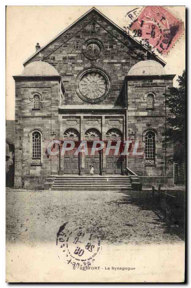 Antieke ansichtkaart Antieke ansichtkaart Joodse Jood Belfort De synagoge