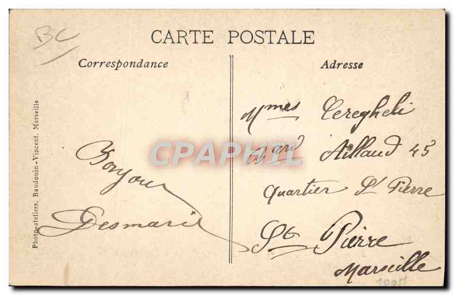 CPA Judaica Juif Saint Maximin Rue Colbert Quartier de la Juiverie  — Rückseite