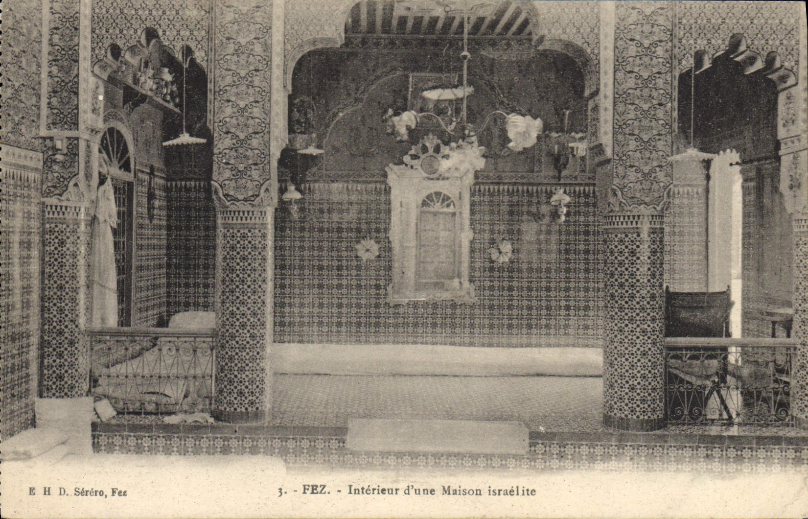 Fès — Intérieur d'une Maison israélite — E H D. Séréro, Fès